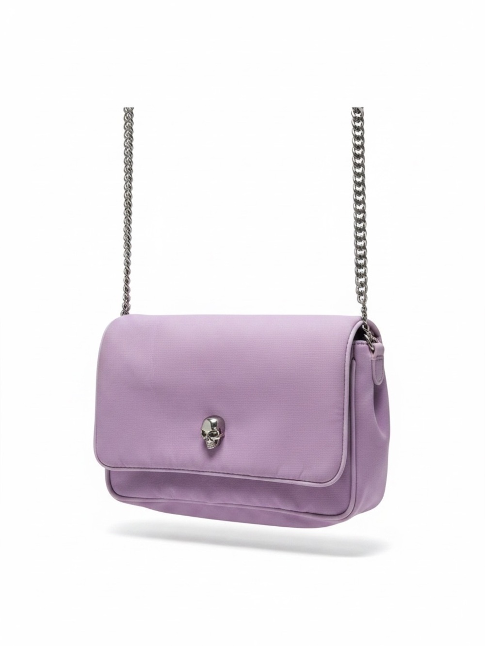 Alexander McQueen Lilac Leather Skull Chain Crossbody